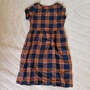 Pyne & Smith No 15 Linen Dress in Suffolk Plaid L